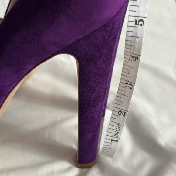 Miu Miu SZ 40 purple suede peep toe 5 in heel - Picture 11 of 16